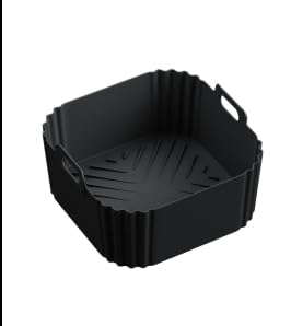 2PCS Airfryer Silikonform, Silikonform FüR HeißLuftfritteuse, Wiederverwendbar Air Fryer Accessories FüR HeißLuftfritteuse (Schwarz Grau) von PEAKTOP