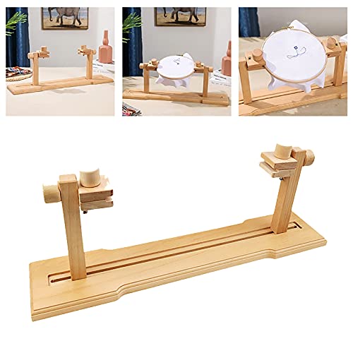 PEALOV Stickrahmen Halterung Tisch,Stickständer Kreuz Kreuzstich Rahmen Stickregal,Einstellbare Holz Kreuzstich Ständer,Embroidery Stand,Rahmen Einstellbare Nähwerkzeuge,Ohne Stickrahmen 44x12cm von PEALOV