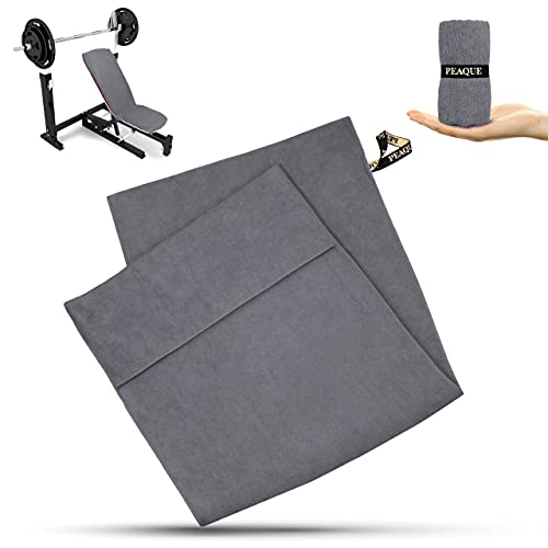 PEAQUE Fitness-Handtuch aus Mikrofaser mit Frottee-Struktur | Sport-Handtuch für Fitnessstudio und Gym | saugstark, leicht, kompakt, weich (100 x 40 cm (2 Stück), Grau) von PEAQUE