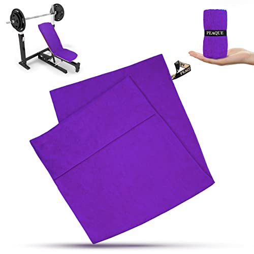 PEAQUE Fitness-Handtuch aus Mikrofaser mit Frottee-Struktur | Sport-Handtuch für Fitnessstudio und Gym | saugstark, leicht, kompakt, weich (120 x 50 cm, Violett) von PEAQUE