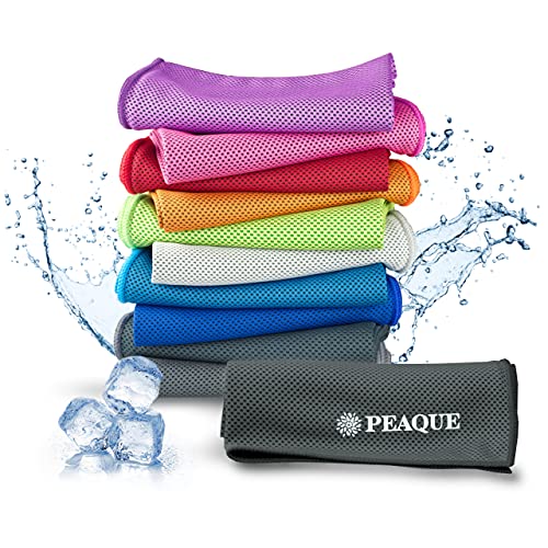 PEAQUE Kühlendes Handtuch - Cooling Towel - Mikrofaser Sporthandtuch - Kühltuch für Fitness, Sport, Reise, Yoga (Dunkel-Grau) von PEAQUE