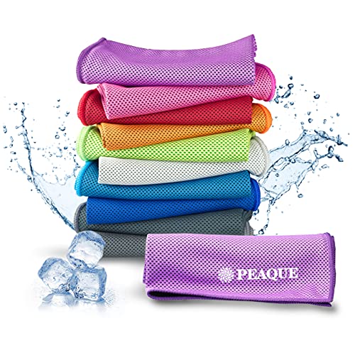 PEAQUE Kühlendes Handtuch - Cooling Towel - Mikrofaser Sporthandtuch - Kühltuch für Fitness, Sport, Reise, Yoga (Violett) von PEAQUE