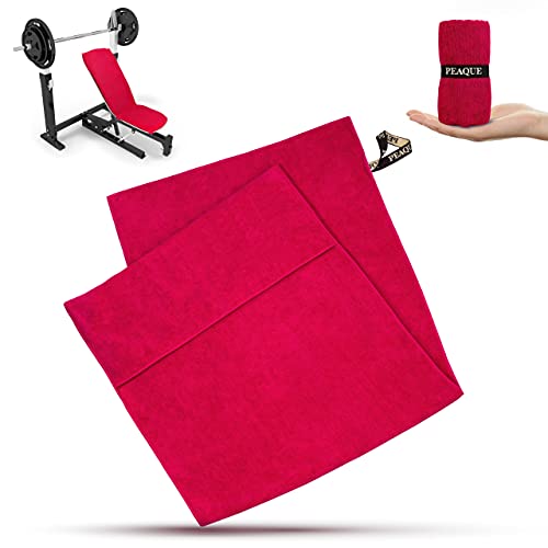 PEAQUE Fitness-Handtuch aus Mikrofaser mit Frottee-Struktur | Sport-Handtuch für Fitnessstudio und Gym | saugstark, leicht, kompakt, weich (120 x 50 cm, Rot) von PEAQUE