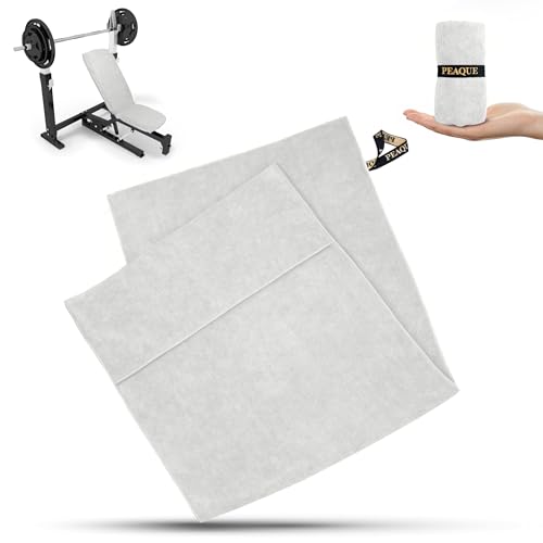 PEAQUE Fitness-Handtuch aus Mikrofaser mit Frottee-Struktur | Sport-Handtuch für Fitnessstudio und Gym | saugstark, leicht, kompakt, weich (Hellgrau, 120x50 cm) von PEAQUE