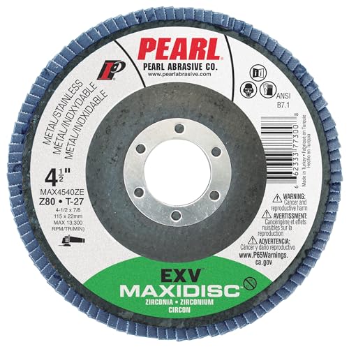 PEARL ABRASIVE CO. EXVZC Maxidisc Fächerscheibe 4 1/2 x 7/8 Z80 T-27, 10 Stück PEARL ABRASIVE CO. EXVZC Maxidisc Fächerscheibe 4 1/2 x 7/8 Z80 T-27, 10 Stück von PEARL ABRASIVE CO.