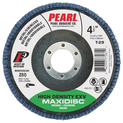 PEARL ABRASIVE CO. EXVZC Maxidisc Fächerscheibe mit hoher Dichte, 4-1/5.1 cm x 7/8 Z80 T-29, 10 Stück PEARL ABRASIVE CO. EXVZC Maxidisc Fächerscheibe mit hoher Dichte, 4-1/5.1 cm x 7/8 Z80 T-29, 10 Stück von PEARL ABRASIVE CO.