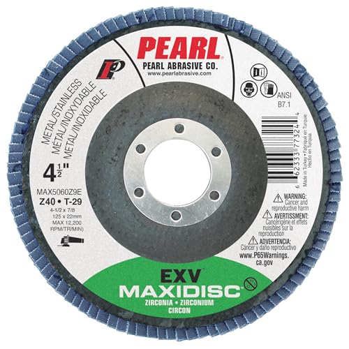 PEARL ABRASIVE CO. EXVZC Maxidisc Fächerscheibe mit hoher Dichte 4-1/2 x 7/8 Z40 T-27, 10 Stück PEARL ABRASIVE CO. EXVZC Maxidisc Fächerscheibe mit hoher Dichte 4-1/2 x 7/8 Z40 T-27, 10 Stück von PEARL ABRASIVE CO.