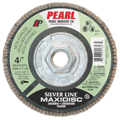 PEARL ABRASIVE CO. Silver Line ZC Maxidisc Fächerscheibe 4-1/2 x 5/8-11 Z-40 T-29, 10 Stück PEARL ABRASIVE CO. Silver Line ZC Maxidisc Fächerscheibe 4-1/2 x 5/8-11 Z-40 T-29, 10 Stück von PEARL ABRASIVE CO.
