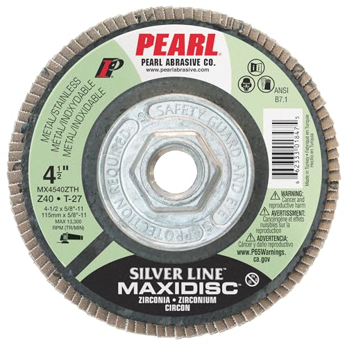 PEARL ABRASIVE CO. Silver Line ZC Maxidisc Fächerscheibe 4-1/2 x 5/8-11 Z-80 T-29, 10 Stück PEARL ABRASIVE CO. Silver Line ZC Maxidisc Fächerscheibe 4-1/2 x 5/8-11 Z-80 T-29, 10 Stück von PEARL ABRASIVE CO.