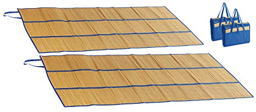 PEARL beach Strohmatte: 2er-Set Faltbare Bast-Strandmatten mit Tragegriffen, 180 x 90 cm (Liegematte Strand, Strand-Matte, Picknickdecke) von PEARL beach