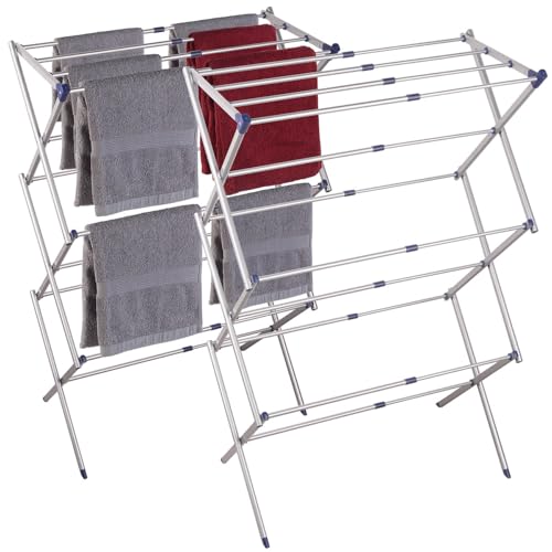 PEARL 2er-Set Ausziehbarer Teleskop-Scheren-Wäscheständer, klappbar, 8 m von PEARL