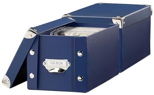 PEARL 2er-Set CD-Archiv-Box für je 24 Standard- oder 48 Slim-CD-Hüllen, blau von PEARL