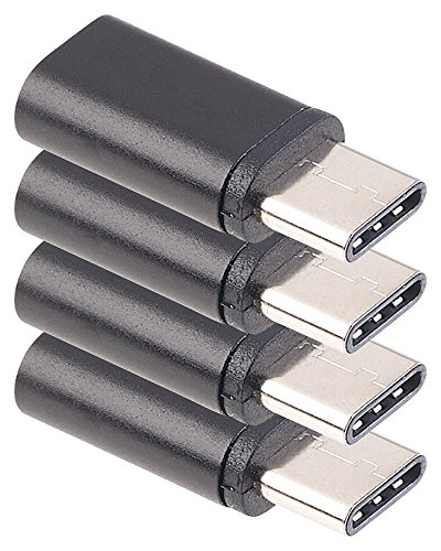 PEARL 4er-Set USB-Adapter mit Typ-C-Stecker auf Micro-USB-Buchse (Ladekabel) von PEARL