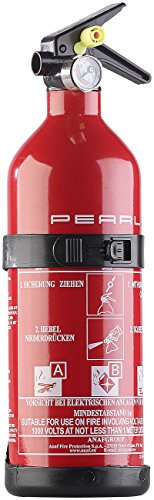 PEARL Autofeuerlöscher: Kompakter ABC-Feuerlöscher für Kfz & Co., 1 kg, 8A 34B C (Pkw Feuerlöscher, Minifeuerlöscher, Personensicherheit) von PEARL