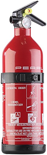 PEARL Autofeuerlöscher: Kompakter ABC-Feuerlöscher für Kfz & Co., 1 kg, 8A 34B C (Minifeuerlöscher, Kfz-Feuerloescher, Wandhalterung) von PEARL
