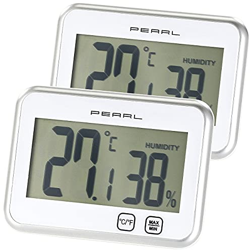 PEARL Digitales Thermometer & Hygrometer mit Minimum/Maximum, 2er-Set von PEARL
