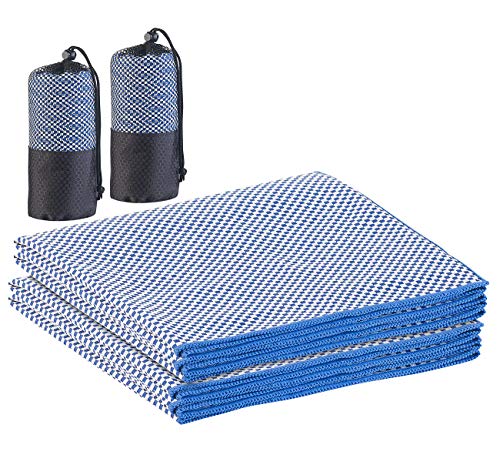 PEARL Bambushandtücher: 2er-Set schnelltrocknende, leichte Bambus-Handtücher, 130 x 80 cm (Sporthandtuch schnelltrocknend, Freizeit-Handtuch, Saugfähiges) von PEARL