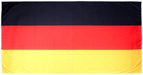 PEARL Strandtuch Deutschland: Mikrofaser-Sport-Handtuch für Fitness-Studio & Strand, 180 x 90 cm (Badetuch Deutschland Flagge, Handtuch Deutschland, Saugfähiges) von PEARL