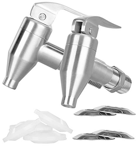PEARL Edelstahlhahn: 2er-Set Universal Edelstahl-Zapfhähne für Getränkespender (Edelstahlzapfhahn, Bier-Zapfhahn, Wasserspender) von PEARL