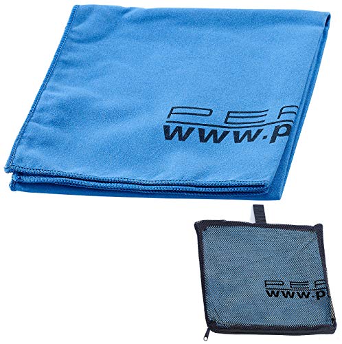 PEARL Mikrofaser Sporttuch: Extra saugfähiges Mikrofaser-Handtuch, 80 x 40 cm, blau (Saugfähiges Tuch, Funktionshandtücher, Microfaser) von PEARL