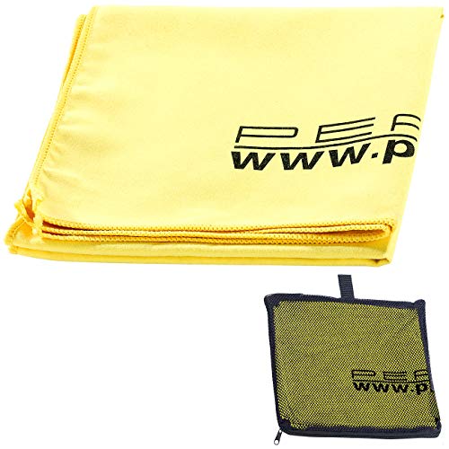 PEARL Fitness Tuch: Extra saugfähiges Mikrofaser-Handtuch, 80 x 40 cm, gelb (Mikrofaser Handtuch klein, Outdoor, Microfaser) von PEARL