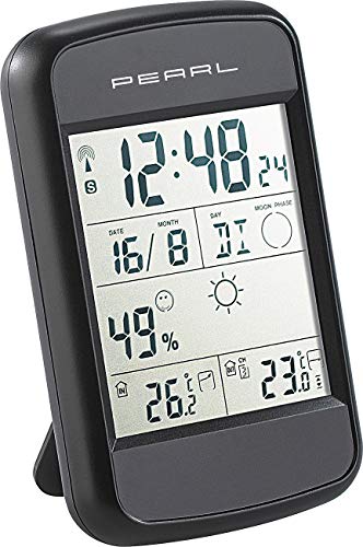 PEARL Digitale Wetterstation FWS-90 mit Funkuhr, Weckalarm & Wetterprognose von PEARL