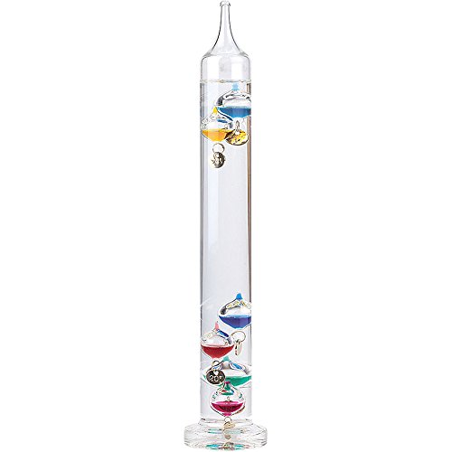 PEARL Galileisches Thermometer: Dekoratives Retro Galileo-Thermometer Classic mittlere Größe 27 cm (Glasthermometer Galileo, Goethe Thermometer, schwimmenden Glaskugeln) von PEARL