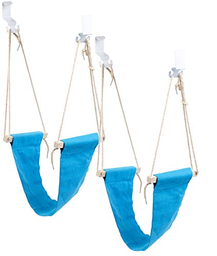 PEARL Hänge-Hocker: 2er-Set Fuß-Hängematten mit Echtholz-Stäben, zum Einhängen, 60 cm (Fußstütze Büro, Fuß-Hängematte für Schreibtisch) von PEARL