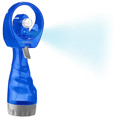 PEARL Handventilator: Hand-Ventilator mit Wassersprüher, 300 ml-Wassertank, Batteriebetrieb (Sprühflasche mit Ventilator, Handventilator mit Sprühfunktion, Klimageräte und Ventilatoren) von PEARL