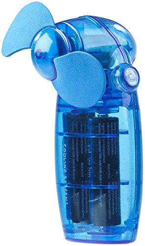 PEARL Gebläse: Batterie-betriebener Mini-Hand- und Taschen-Ventilator, blau (Ventilator batteriebetrieben, Kleiner Ventilator mit Batterie, Handventilator Batteriebetrieb) von PEARL