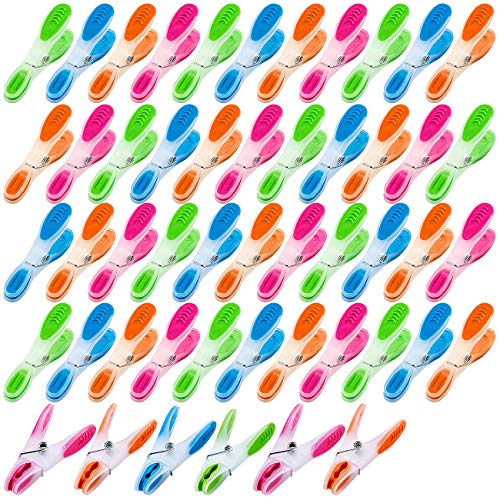 PEARL Wäscheklammer Kunststoff: 2er-Set extra Starke Wäscheklammern mit Soft-Grip, 25 STK, in 4 Farben (Kleiderklammern, Wäscheleine) von PEARL