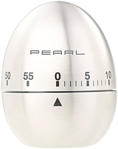 PEARL Küchenwecker: Kurzzeitmesser, Eieruhr aus Edelstahl, 60-Minuten-Timer und Signalton (Küchentimer Edelstahl, Küchentimer mechanisch, hochwertig) von PEARL