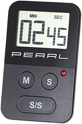 PEARL Kurzzeitwecker: Digitaler Küchen-Timer mit Stoppuhr, akustischem und optischem Alarm (Digitaler Kurzzeitmesser, Küchenstoppuhr, Kitchen) von PEARL