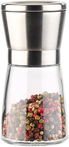 PEARL Gewürzmühle Salz Pfeffer: Manuelle Gewürzmühle mit Keramik-Mahlwerk, Glas und Edelstahl, 13 cm (Salzstreuer Mühle, Pfefferstreuer Mühle, Keramikmahlwerk) PEARL Gewürzmühle Salz Pfeffer: Manuelle Gewürzmühle mit Keramik-Mahlwerk, Glas und Edelstahl, 13 cm (Salzstreuer Mühle, Pfefferstreuer Mühle, Keramikmahlwerk) von PEARL