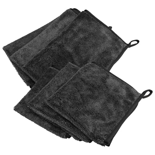 PEARL Microfasertuch Auto: 6er-Set Mikrofaser-Trockentuch, 40x40cm&40x60cm, schwarz (XXL-Mikrofaser-Trockentücher, Mikrofasertücher Autos) von PEARL