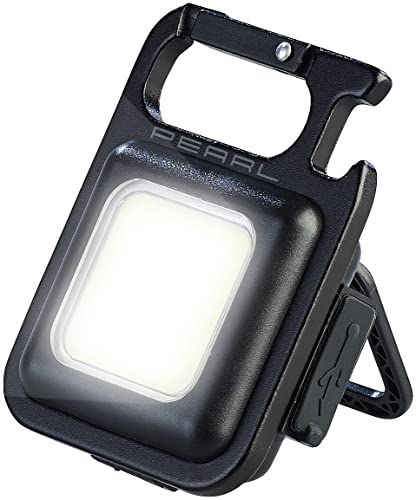 PEARL Mini Arbeitsleuchte: Multifunktions-Arbeitsleuchte, 5W COB-LED, 500lm, Akku, Flaschenöffner (Arbeitslicht, Magnet, Strahler Batterie) von PEARL