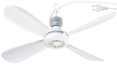 PEARL Mini Deckenventilator: Mobiler Deckenventilator mit Aufhänger, 230V, Ein/Aus-Schalter, Ø40 cm (leichter Deckenventilator, Camping Deckenventilator, Kleiner Durchmesser) von PEARL