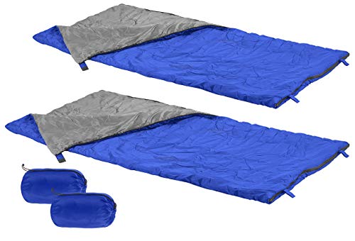 PEARL Campingschlafsäcke: 2er-Set Decken-Schlafsäcke, 200 g/m² Hohlfaser-Füllung, 190 x 75 cm (Rucksack-Schlafsack, Superleichter Sommerschlafsack) von PEARL