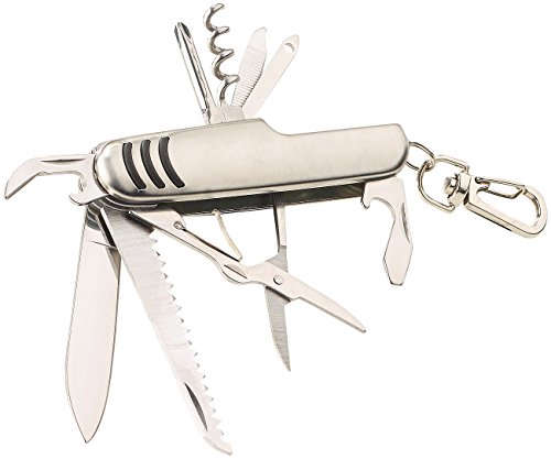 PEARL Multifunktionsmesser: 11in1-Multifunktions-Taschenmesser aus Edelstahl mit gummiertem Griff (Taschen-Messer, Multi-Messer zum Ausklappen, Geschenk Herren) von PEARL