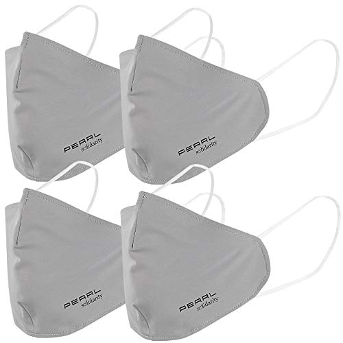 PEARL Mund- und Nasenmasken: 4er-Set Mund-Nasen-Stoffmasken mit Filter-Textil; waschbar, Gr. M (Nasen Mund Masken, Masken Maskenstoff, Nasenschutz) von PEARL