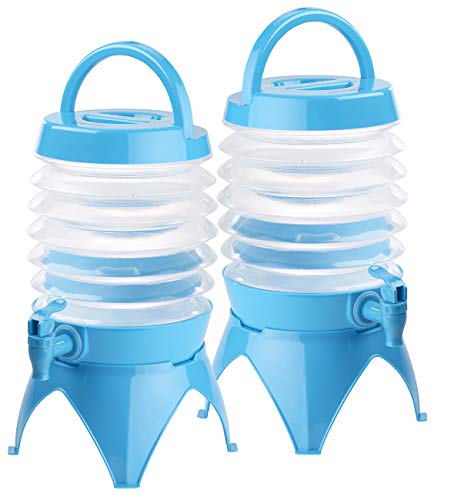 PEARL Picknick-Getränke-Fass: 2er-Set Faltbares Fässchen, Auslaufhahn, Ständer, 3,5 Liter (Kanister mit Auslaufhähnen, Outdoor-Falt-Wasserbehälter) von PEARL