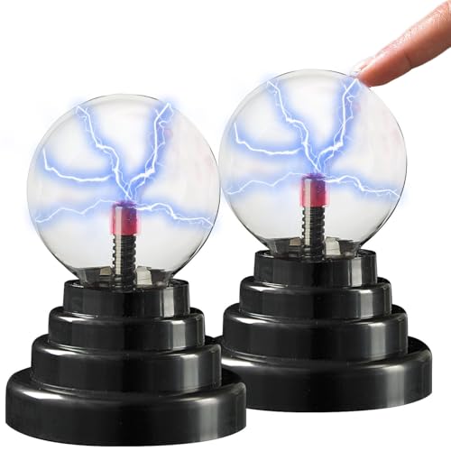 PEARL USB-Plasmakugel: 2er-Set Mini-Plasmakugeln mit USB- und Batteriebetrieb, 14 cm hoch (Plasmakugel batteriebetrieben, Plasma-Gadget, Halloween) von PEARL