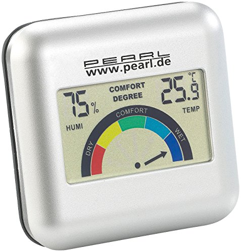 PEARL Auto Thermometer: Digitales Hygrometer mit Thermometer und grafischer Anzeige (Minimum Maximum Thermometer, Luftfeuchtigkeitsmessgerät, Feuchtigkeitsanzeige) von PEARL