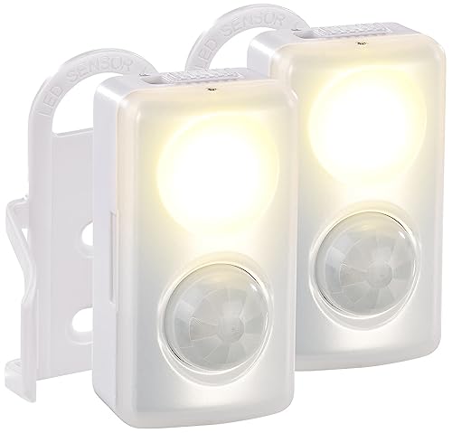 PEARL Schranklicht: 2er-Set LED-Nachtlicht, Bewegungs-/Dämmerungs-Sensor, Batteriebetrieb (Bewegungsmelder mit Batterie, LED-Nachtlicht mit Bewegungssensor, Deckenleuchte) von PEARL