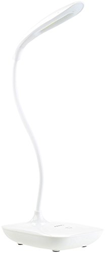 PEARL Schreibtischlampe: Schwanenhals-Schreibtischleuchte mit 3-Watt-COB-LED & Akku, USB-Ladung (LED Tischlampe Akku USB, Schreibtischlampe akkubetrieben, Tischleuchte Batterie) von PEARL