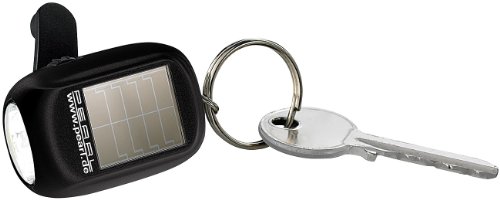 PEARL Solar LED: Mini-Solar-Taschenlampe mit Dynamo & Schlüsselring, 0,1 W, 8 lm (Kurbel-Taschenlampe, Dynamo Kurbel, Campinglampe) von PEARL