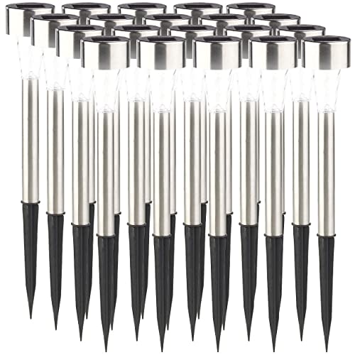 PEARL Solarlampen klein: 20er-Set Mini-Solar-LED-Wegeleuchten mit Dämmerungssensor, IP44 (Solar-Gartenleuchte-Set, LED-Gartenlampe) von PEARL