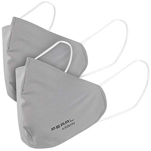 PEARL Mund Nasenmaske mit Filter: 2er-Set Alltags-Stoffmasken mit Filter-Textil, waschbar, Gr. M (Mund & Nase-Masken waschbar, Heimwerker Schweißhelm Handwerker Allergiker Speichel) von PEARL