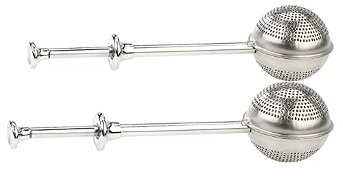 PEARL Gewürz-Kugel: 2er-Set Teesiebe, rostfreier Edelstahl, Ø 5 cm, spülmaschinengeeignet (Sieb für Teekanne, Teetasse, Tee-Tassen-Sieb, Küchenhelfer) von PEARL