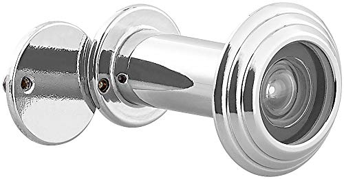 PEARL Tür-Spion: Türspion mit Sichtschutz, 160°, 36-60 mm, Ø 14 mm, Edelstahl verchromt (Door-Viewer, Peep-Hole, Sicherheit) von PEARL